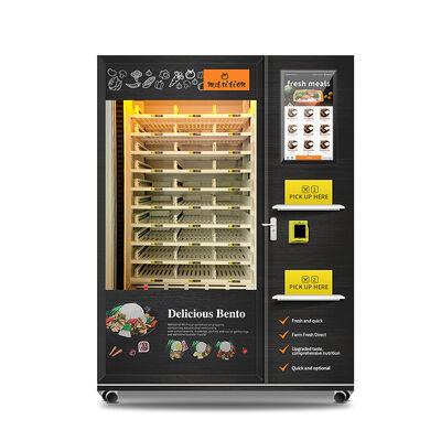 24-uurs zelfbediening fastfood lunchbox vending machine met staal deurframe en dubbele magnetron verwarming functie