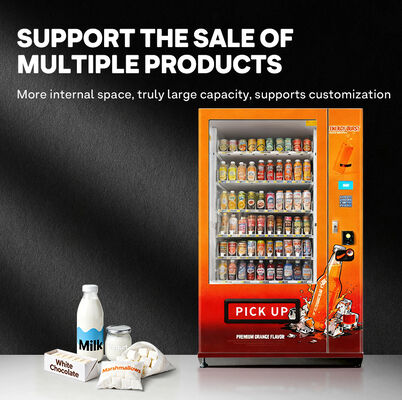 Haloo 21,5-inch drank- en snackautomaat met een capaciteit van 360 producten, een anticondens glazen deur en een stevige en duurzame constructie.