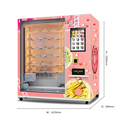 Van de Ijskast Automatische Cupcake van het liftsysteem van de de Automaatsalade Verse het VoedselAutomaat met 21.5inch-Touch screen