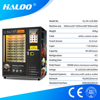 24 Uur Doos Lunch Voedsel Vending Machine 60 Soorten 60 HZ 4-5 Kanalen