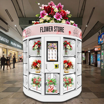 Hallo Fresh Flower Verkoopautomaat Wit 13 Vakken Grote Boeket Hot Selling voor Winkelcentrum Creditcard Betaalsysteem