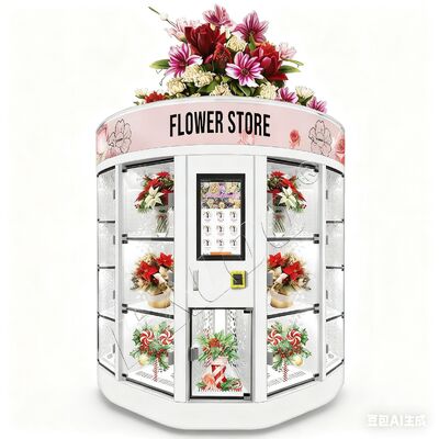 Hallo Fresh Flower Verkoopautomaat Wit 13 Vakken Grote Boeket Hot Selling voor Winkelcentrum Creditcard Betaalsysteem