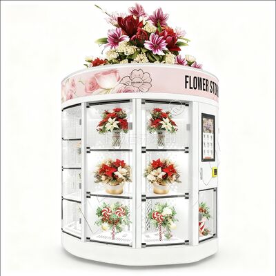 Hallo Fresh Flower Verkoopautomaat Wit 13 Vakken Grote Boeket Hot Selling voor Winkelcentrum Creditcard Betaalsysteem