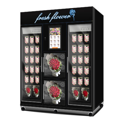Haloo Vending Machine Leverancier 36 Kasten Nummers Flower Vending Machine 21,5 inch Touch Screen Met Cash Card Reader Bill op de machine