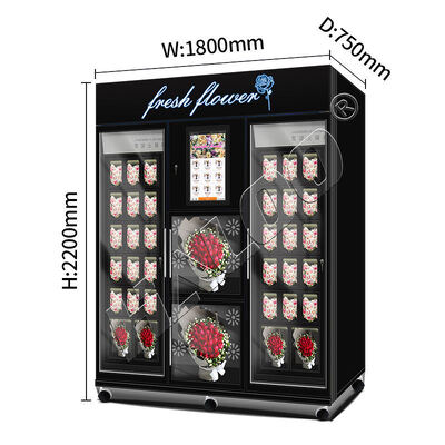 Haloo Vending Machine Leverancier 36 Kasten Nummers Flower Vending Machine 21,5 inch Touch Screen Met Cash Card Reader Bill op de machine