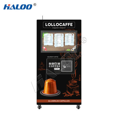 27 inch touch screen fully automatic commercial unmanned self-service capsule coffee machine with hot and cold beverages