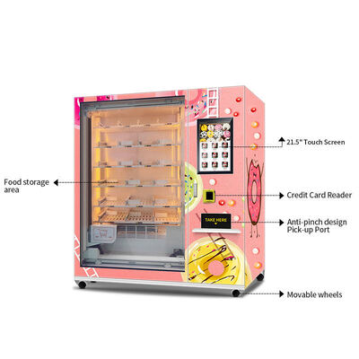 Grote capaciteit 21,5 inch touchscreen cake vending machine met kleur staal plaat schuim frame en XY verzend systeem