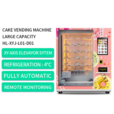 Grote capaciteit 21,5 inch touchscreen cake vending machine met kleur staal plaat schuim frame en XY verzend systeem