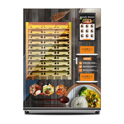 24-uurs zelfbediening fastfood lunchbox vending machine met staal deurframe en dubbele magnetron verwarming functie