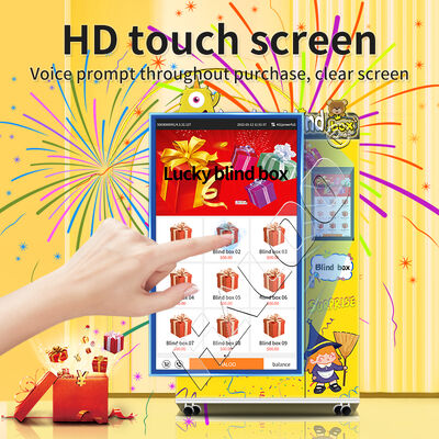 21.5-inch touchscreen blinde doos automaten met verdikte plaat metalen lichaam, dubbele laag explosiebestendige gehard glas, en anti-diefstal dispenseren poort