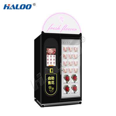 Haloo 10 grid flower vending machine with thickened galvanized sheet and double-layer anti fog glass
