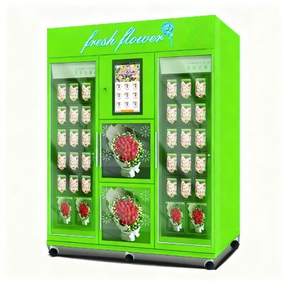 Haloo Vending Machine Leverancier 36 Kasten Nummers Flower Vending Machine 21,5 inch Touch Screen Met Cash Card Reader Bill op de machine
