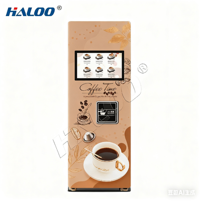 Halo 21.5-inch touch screen commercial capsule coffee vending machine can hold 168 cups of 14 types of coffee
