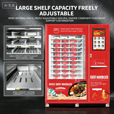 Haloo -18 °C bevroren noedels verkoopmachine met kleur staal plaat materiaal, magnetron, stoomverwarming voor 35 seconden, serveren